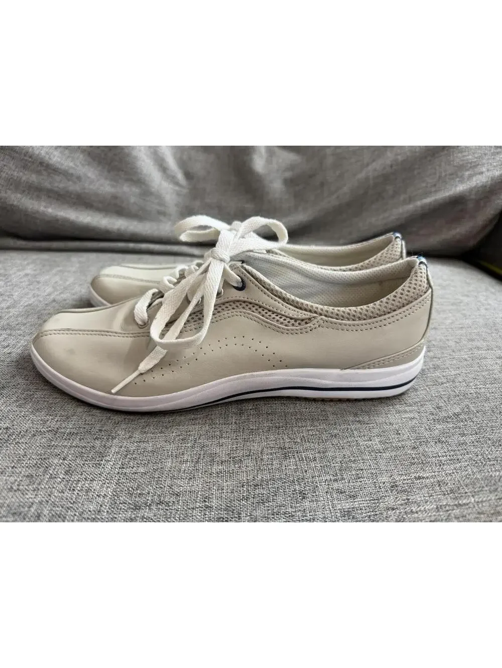Keds Spirit Leather Oxford Sneakers Womens 8.5 Cream Off White Lace Up